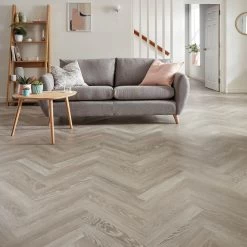 Karndean Knight Tile Grey Limed Oak Herringbone