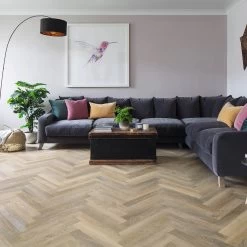 Karndean Knight Tile Lime Washed Oak Herringbone