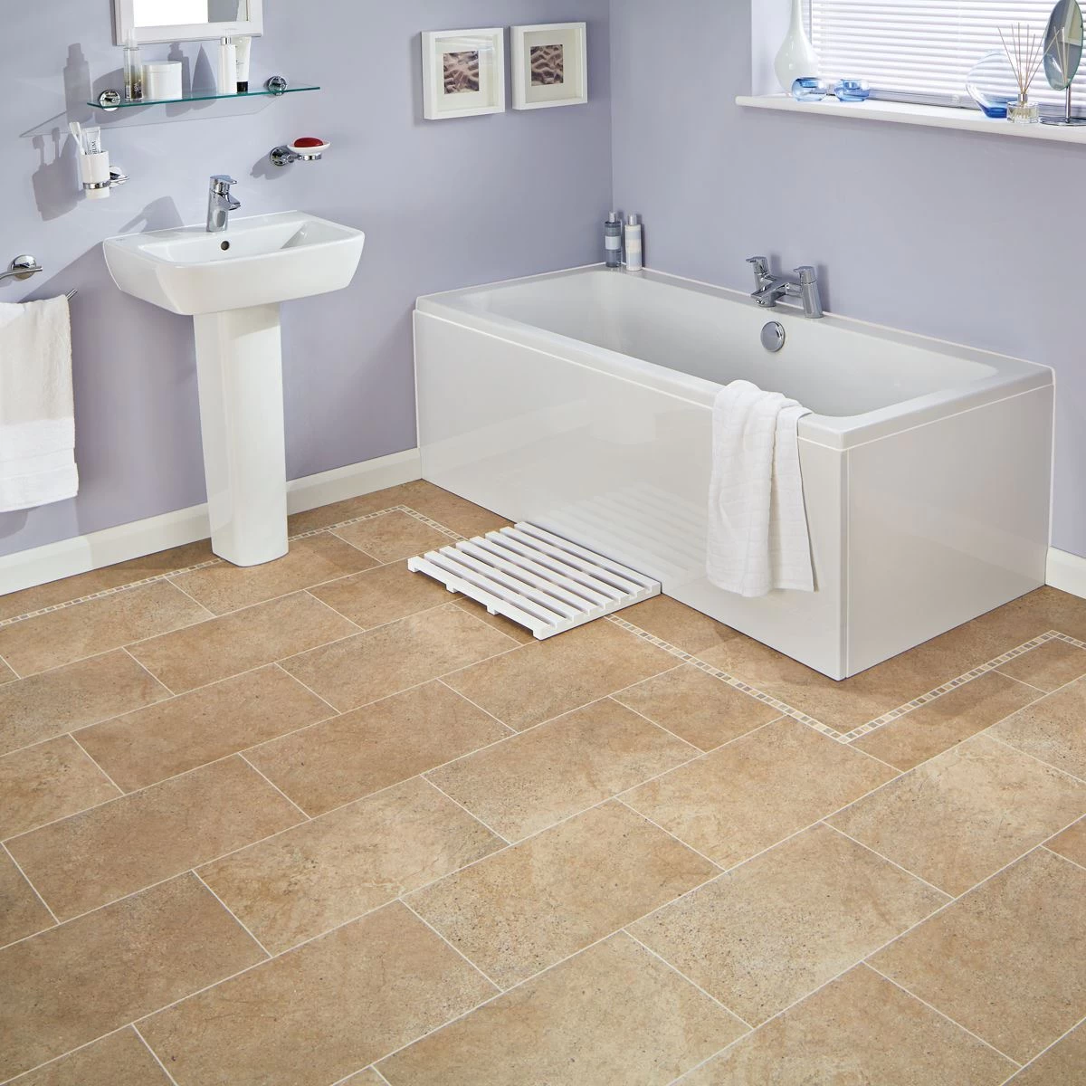 Karndean Knight Tile Bath Stone 3 Karndean Knight Tile Bath Stone